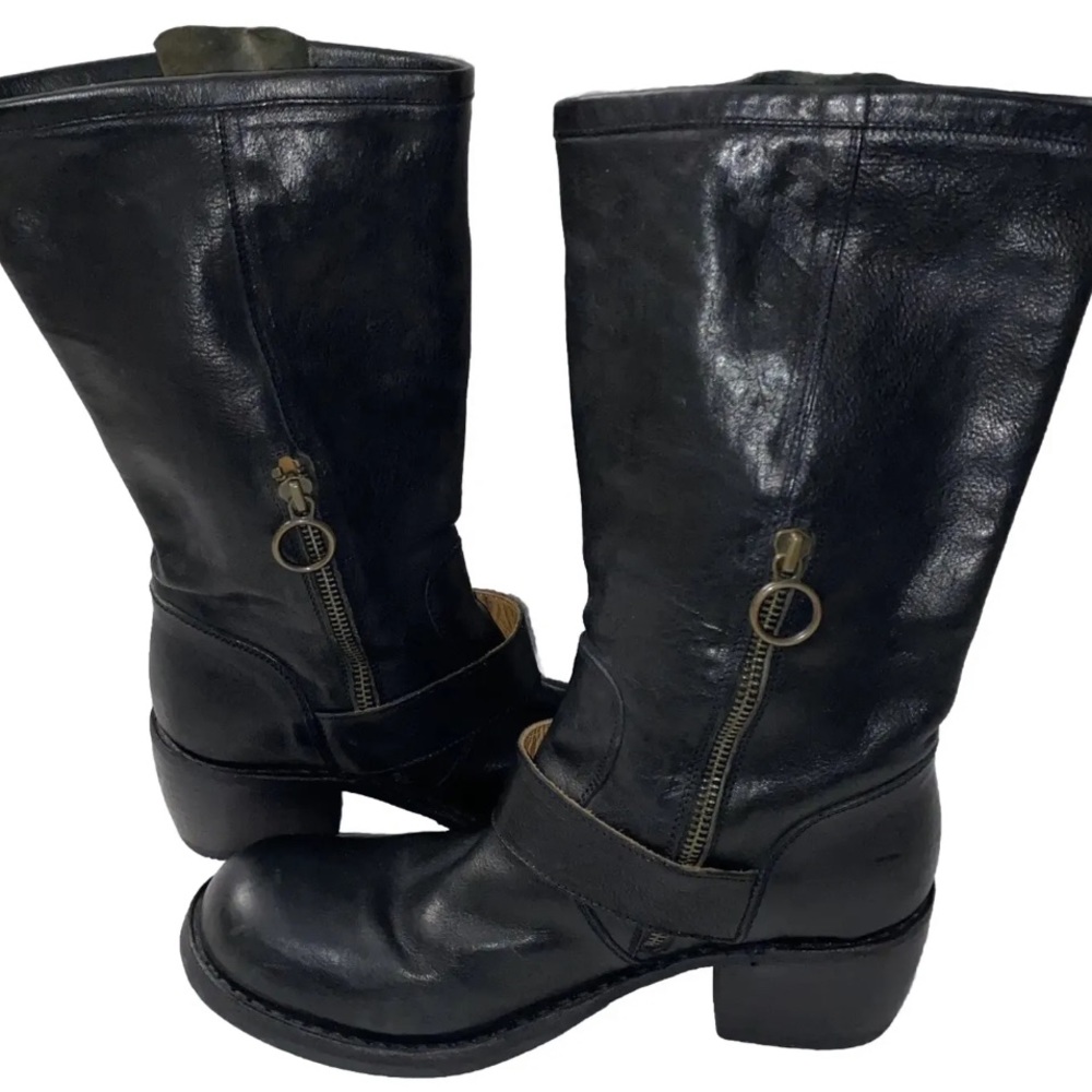 Fiorentini+Baker Mix Mik Moto Black Leather Boots 40/10. Fit true to size - Picture 1 of 16